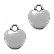 Metal charm Heart with eyelet 10x9mm Antique silver